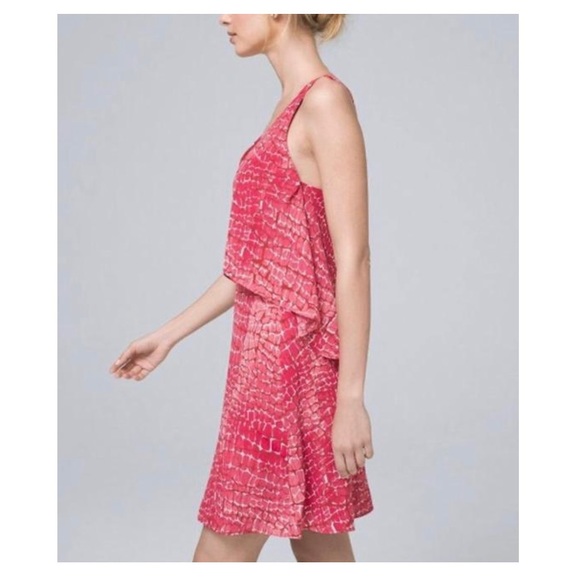NWOT WHBM Coral Snake Print Angled Tier Shift Dress Size XXS - Picture 2 of 10
